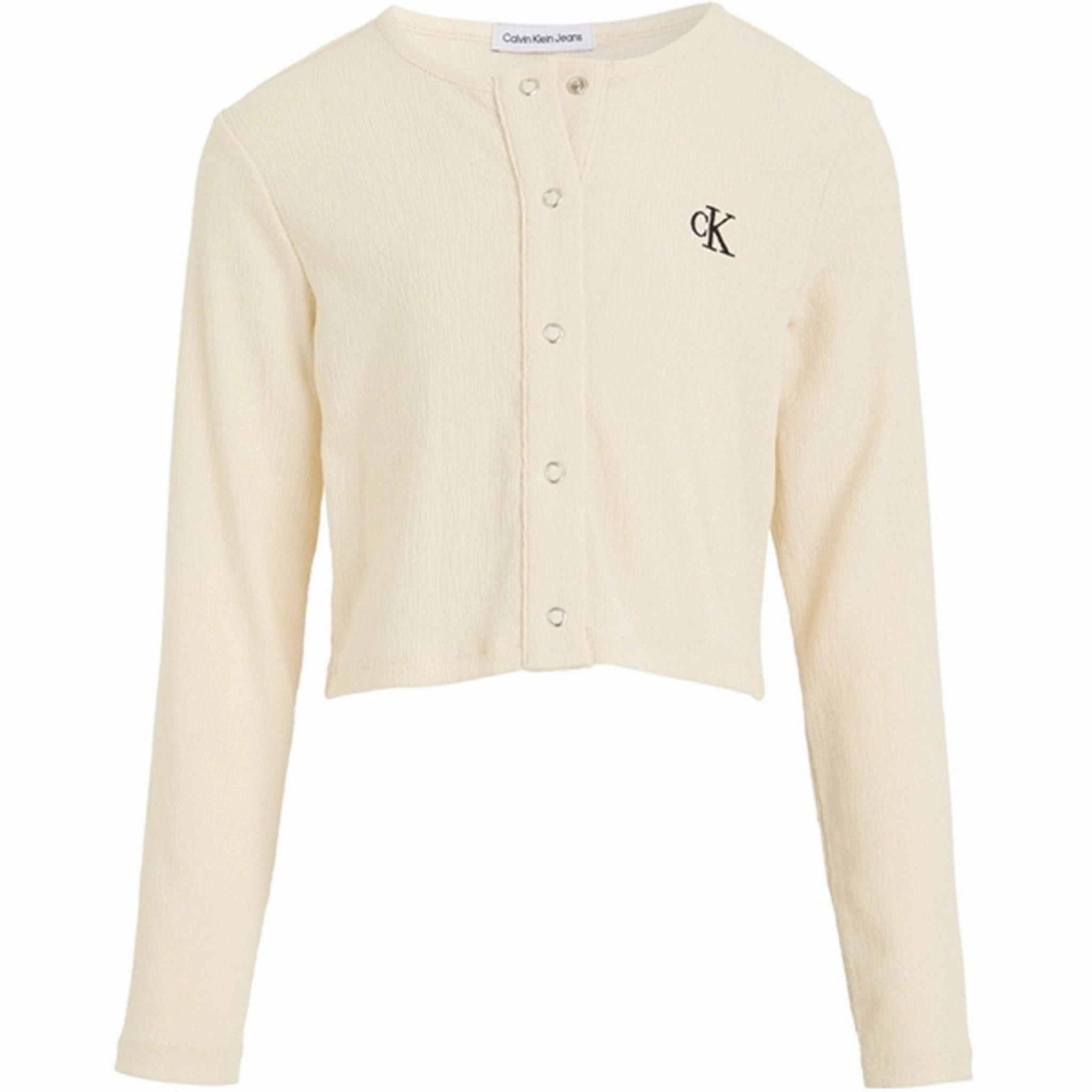 Refined Calvin Klein Light Crinkle Cardigan Whitecap Gray Luxury