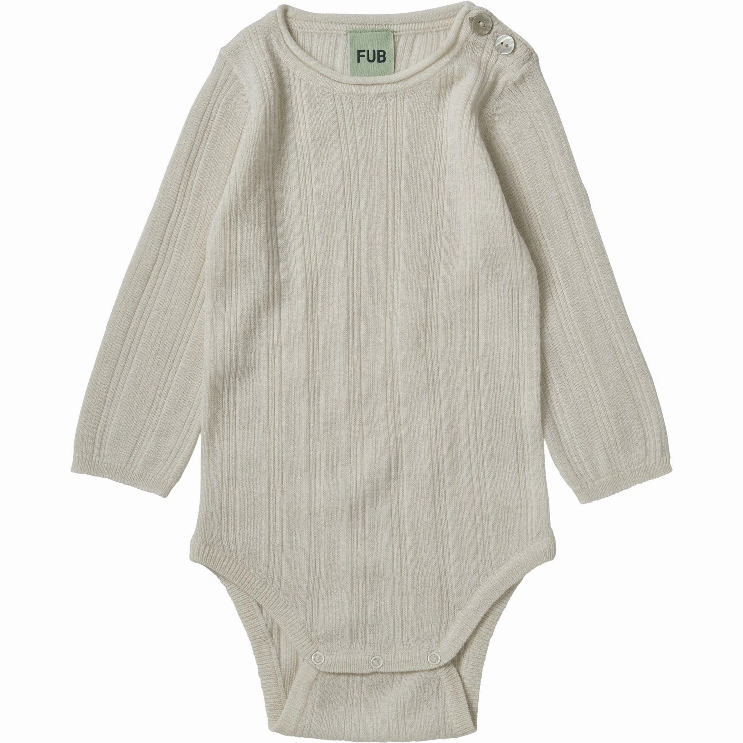Edgy FUB Ecru Baby Rib Bodysuit Ls Fleece