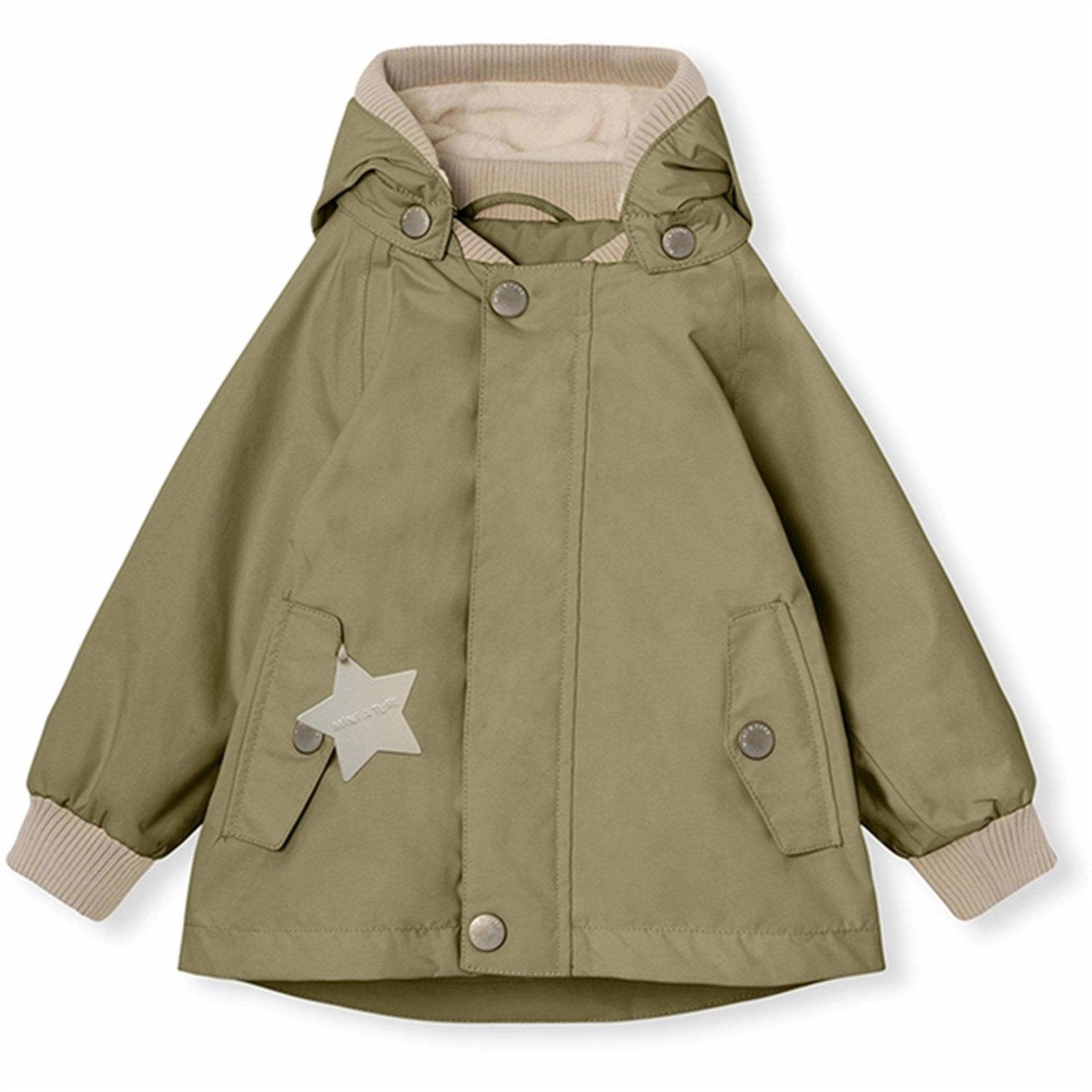 Edgy MINI A TURE WALLY Spring Jacket w/Fleece Lining Aloe Green Fabric