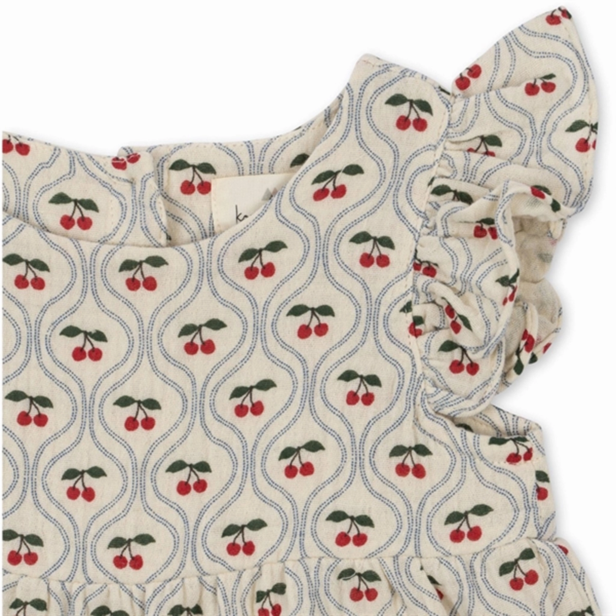 Effortless Konges Sljd Cherry Motif Coco Frill Romper