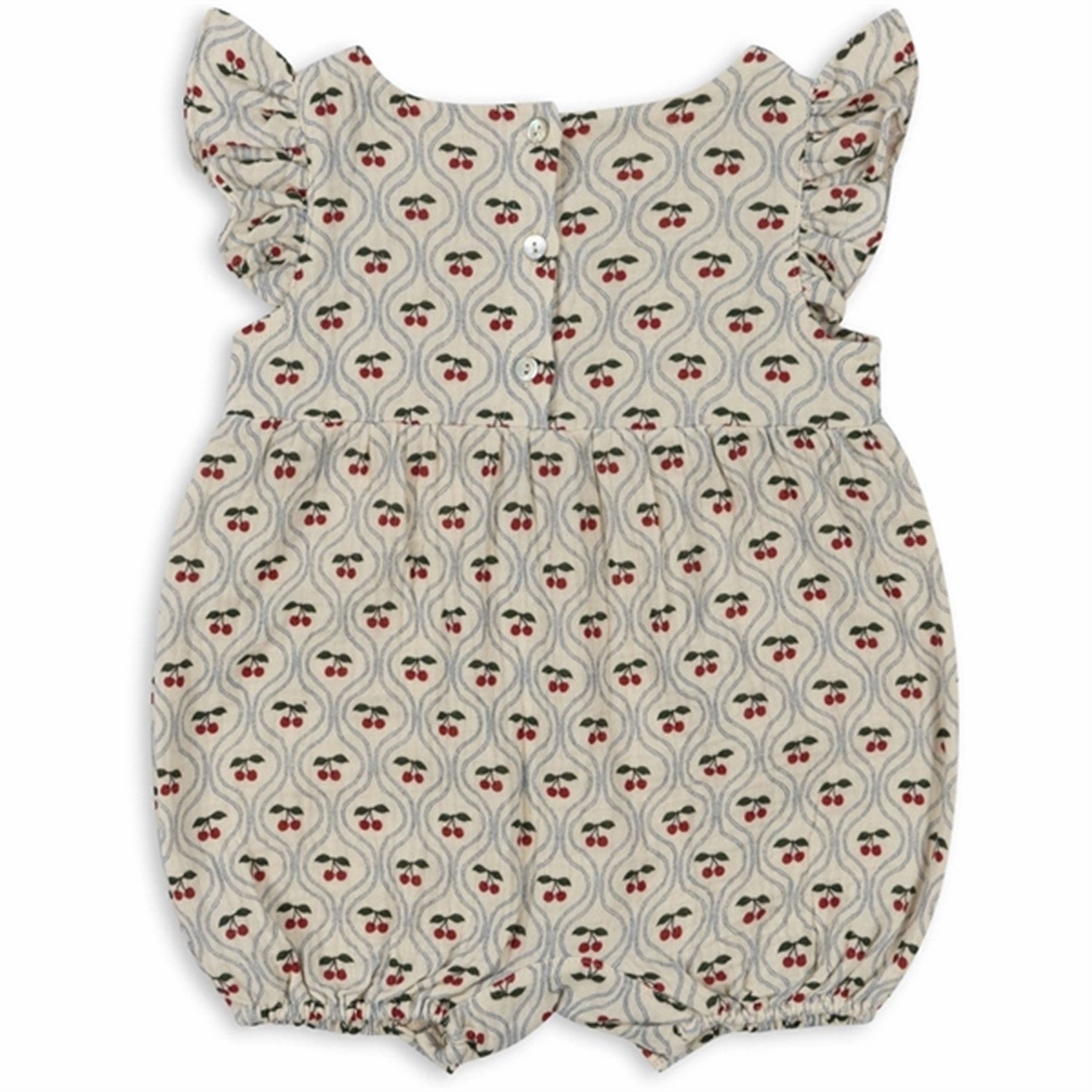 Effortless Konges Sljd Cherry Motif Coco Frill Romper
