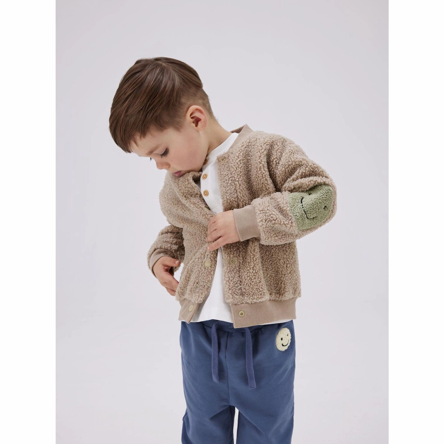 Effortless Name It Pure Cashmere Sand Regular Teddy Cardigan
