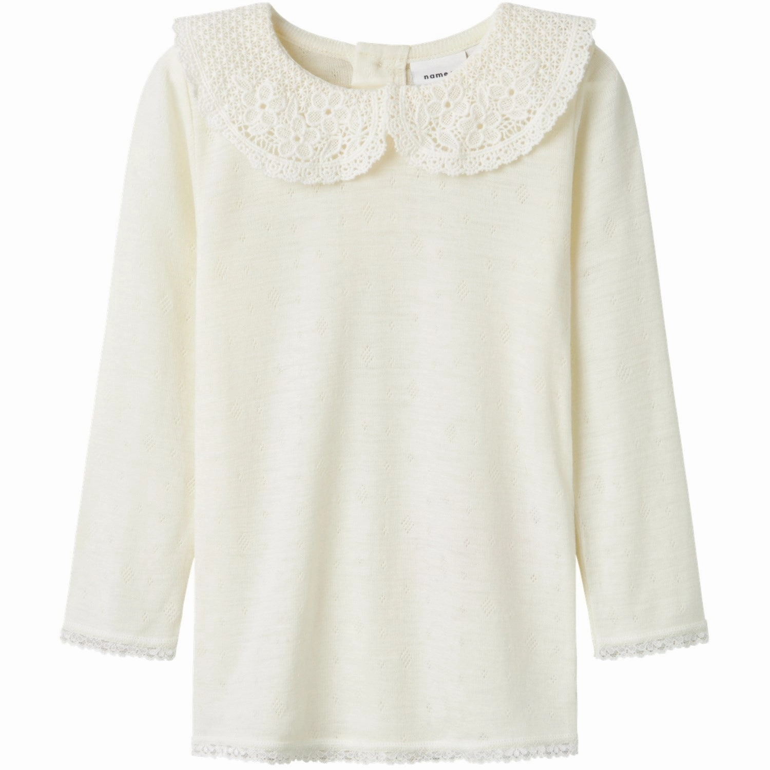 Name It Snow White Wang Wool Needle Blouse With Collar Avant-garde Magnetic