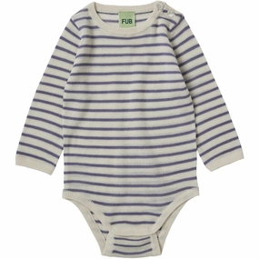 Elegant FUB Ecru/Dusty Violet Baby Bodysuit Ls Breathable