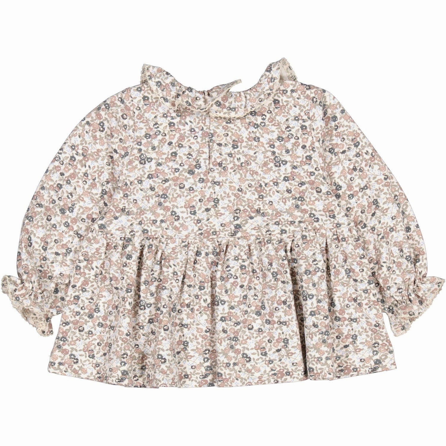 Elegant MarMar Jersey Print Deep Peony Tiora Frill LS Blouse