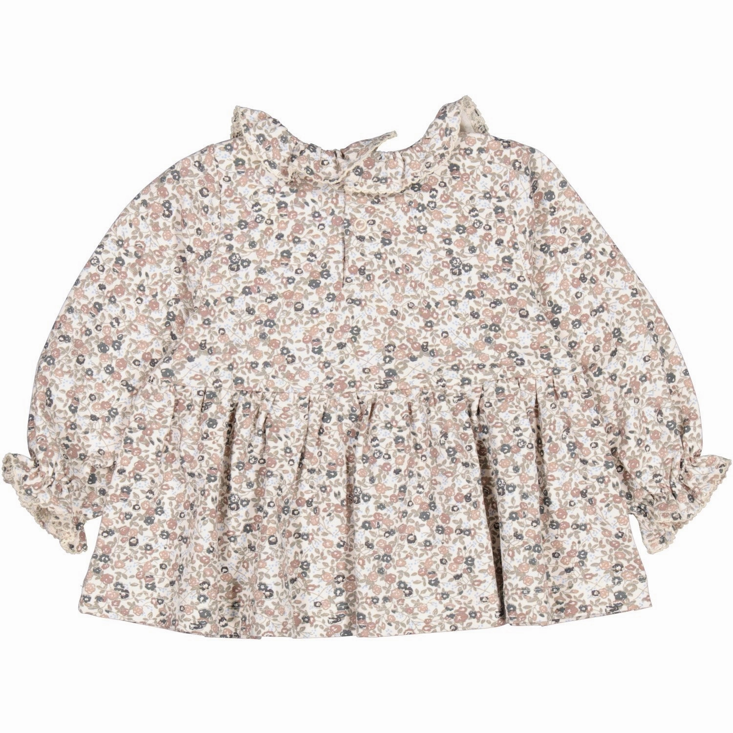 Elegant MarMar Jersey Print Deep Peony Tiora Frill LS Blouse