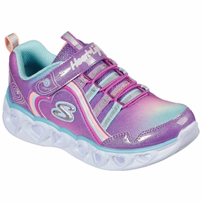 Elite Skechers S-Lights Heart Lights Sneakers Rainbow Lux Purple Multi Impeccable