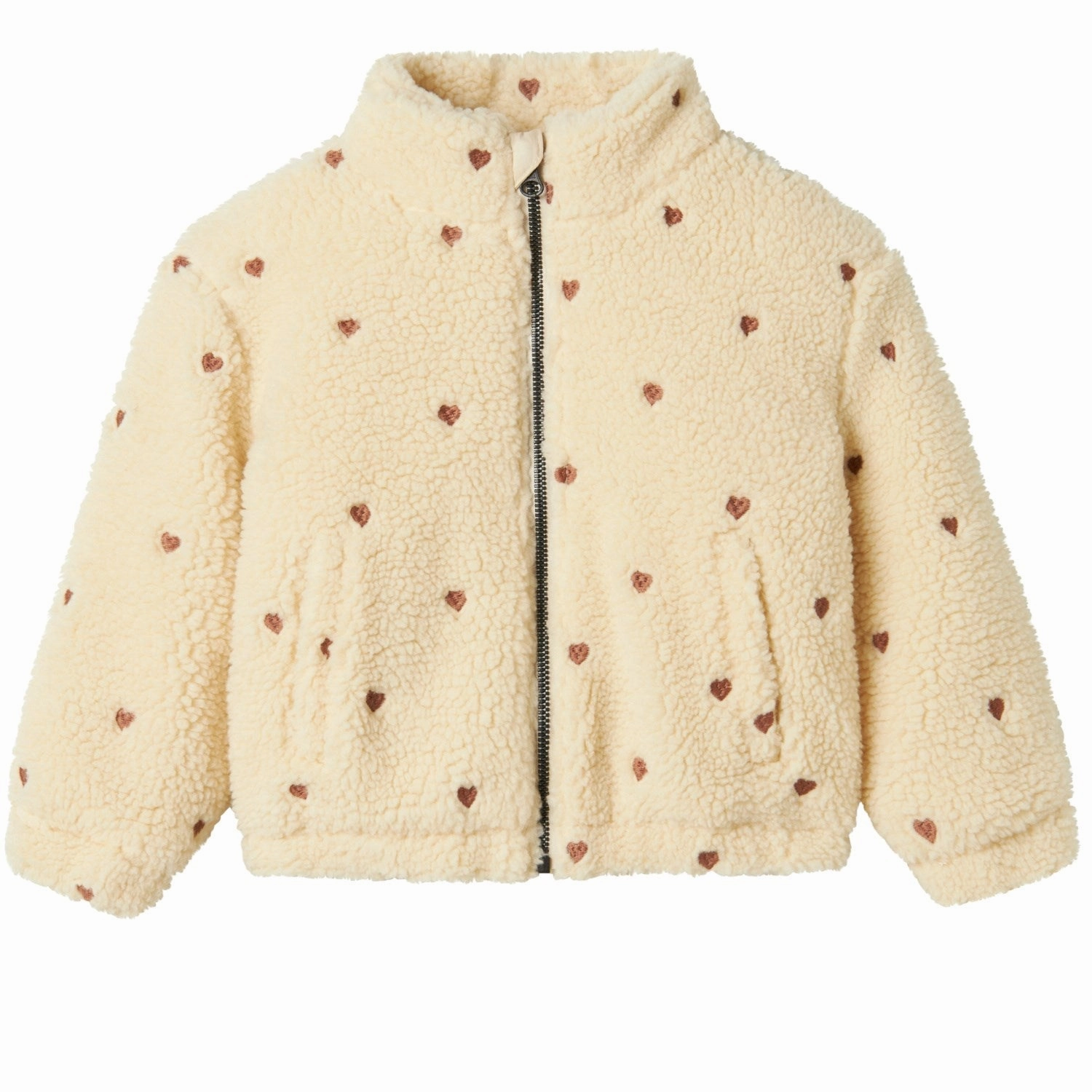Embroidery Lil'Atelier Sandshell Nalo Sherpa Loose Jacket Fleece