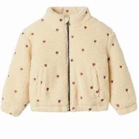 Embroidery Lil'Atelier Sandshell Nalo Sherpa Loose Jacket Fleece