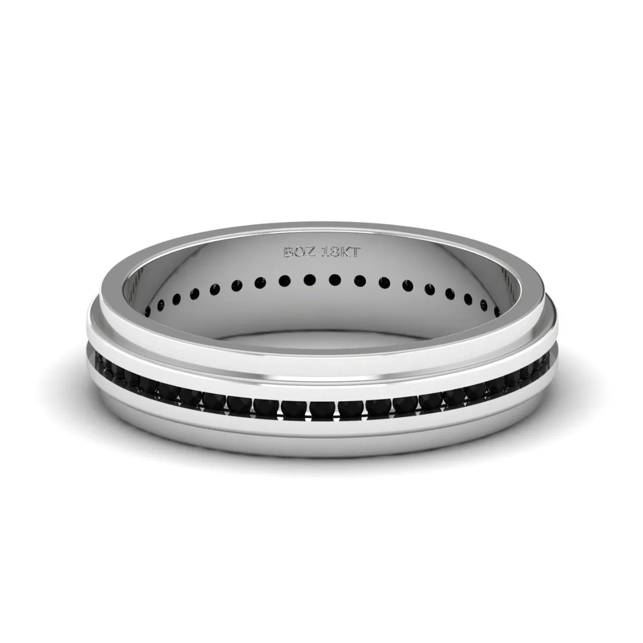 Emma Black Moissanite Titanium Band