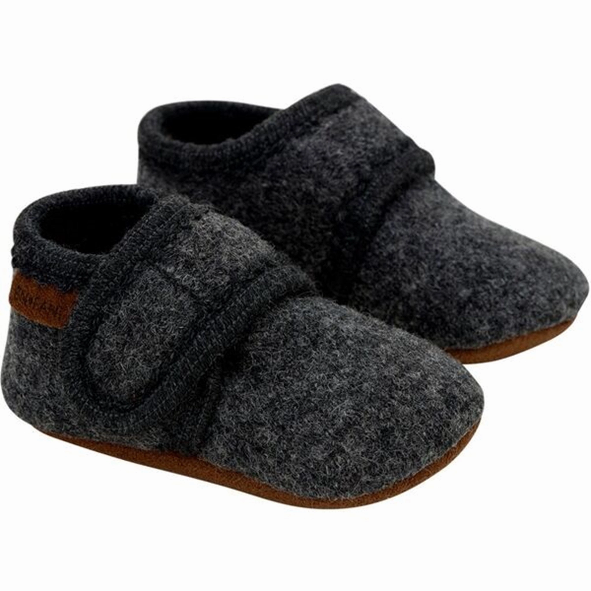 Dominance En Fant Baby Wool Slippers Dark Grey Melange Opulent