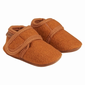 En Fant Baby Wool Slippers Leather Brown High-end Distinctive