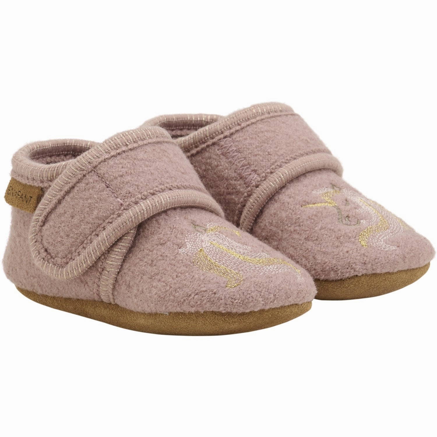 En Fant Bark Wool Slippers With Embroidery Cutting-edge Original