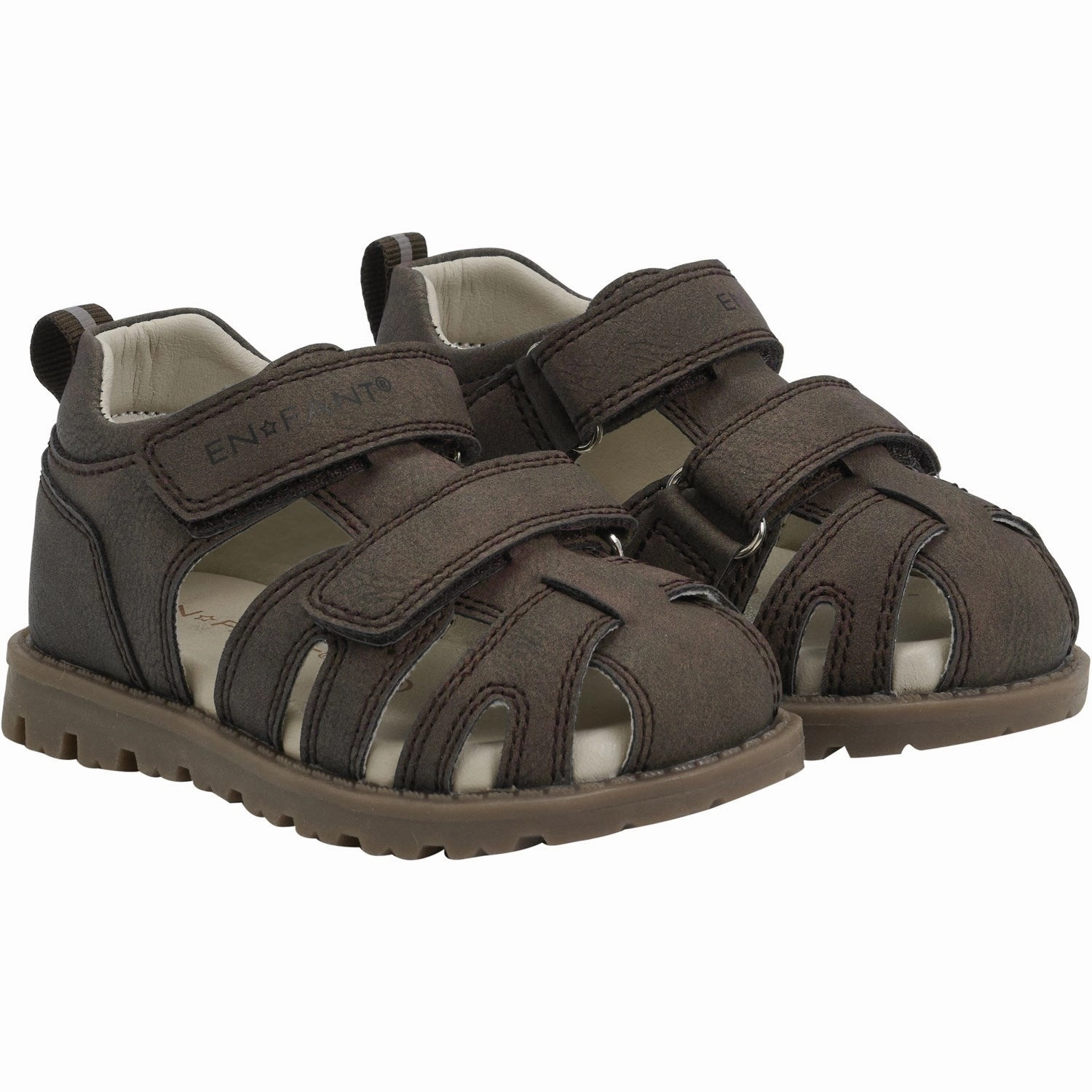 Iconic En Fant Chocolate Brown Sandal Velcro Authentic