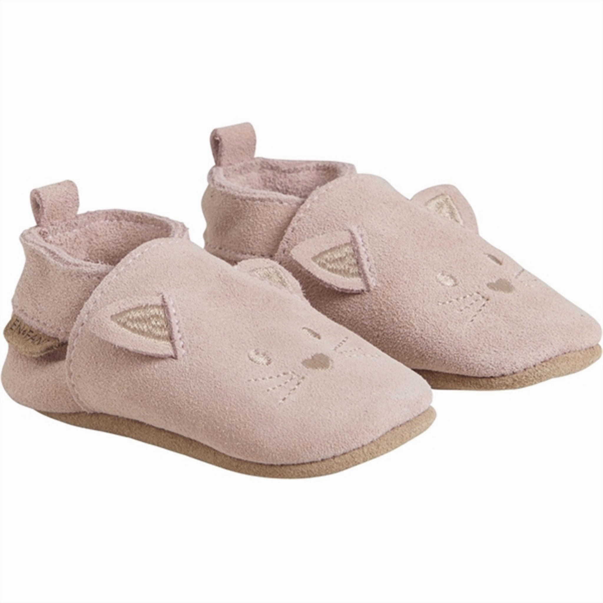 Precious En Fant Slippers Animal Suede Misty Rose International