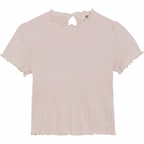 En Fant Veiled Rose T-Shirt Pointelle Appealing Cutting-edge
