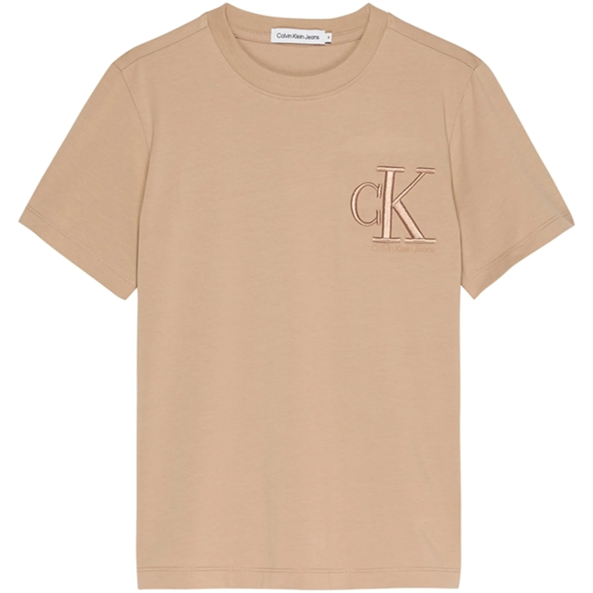 Enchanting Calvin Klein Monogram Embro Logo T-Shirt Travertine Luxury