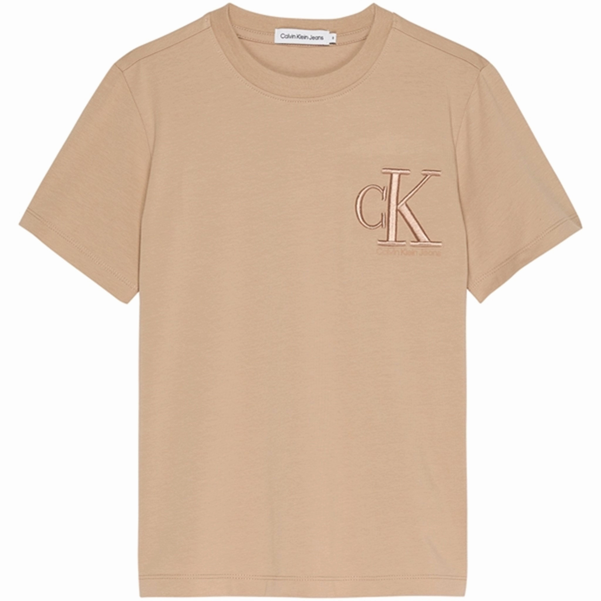 Enchanting Calvin Klein Monogram Embro Logo T-Shirt Travertine Luxury