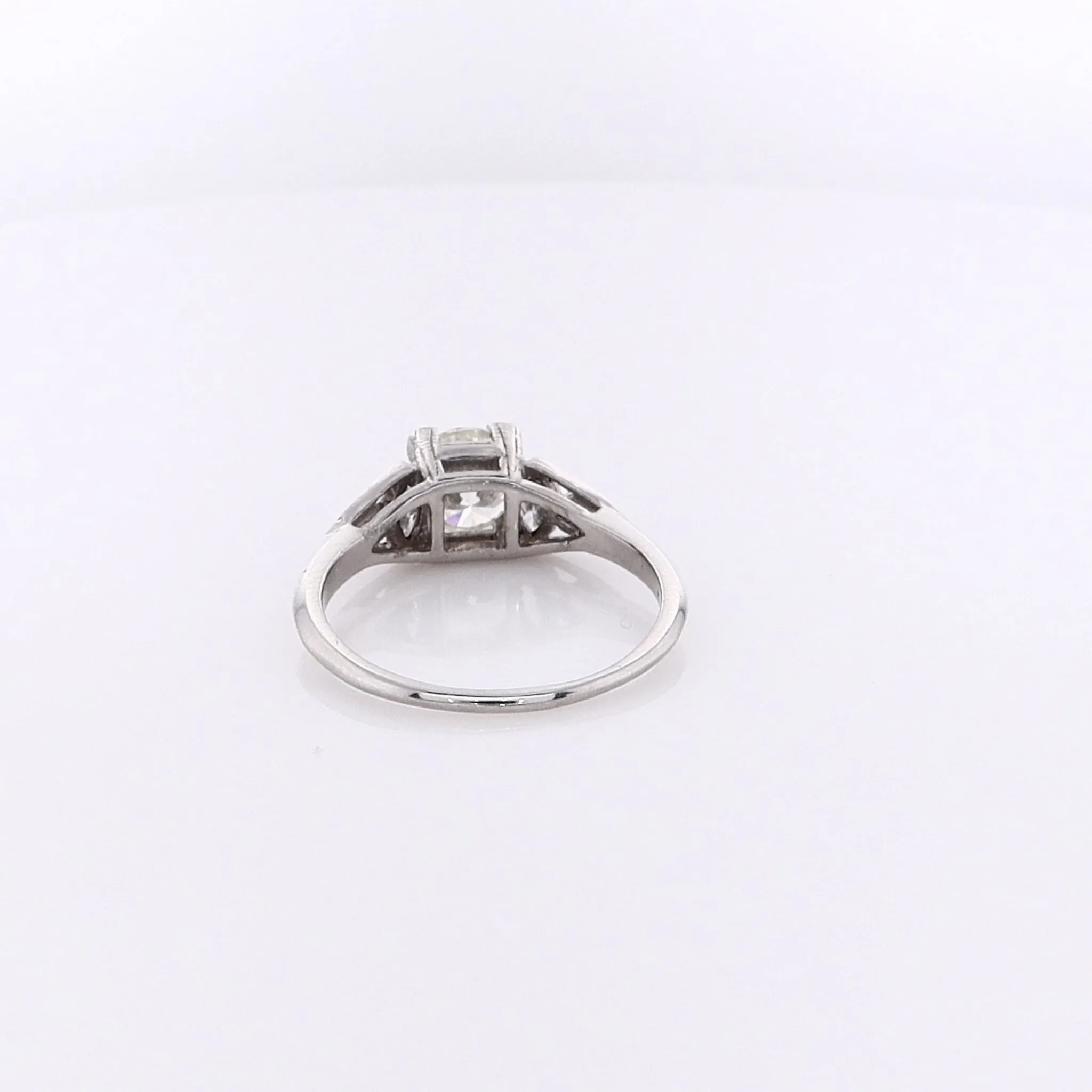 Estate Platinum Milgrain Diamond Engagement Ring