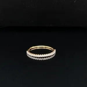  Eternity Diamond Stacking Band Shared Prong in 18k Yellow Gold - (# 228 - HRDIA004104)