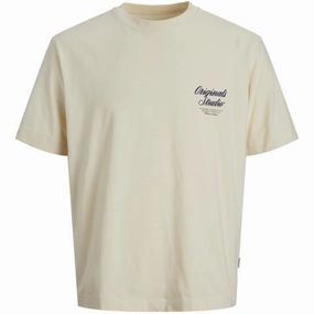 Ethereal Jack & Jones Junior Antique White Jornorrebro Typo Tee Ss Crew Neck Sn Jnr Vintage