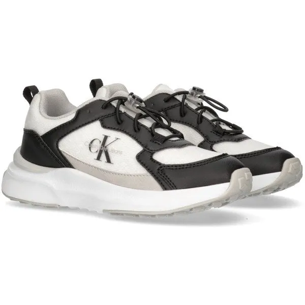 Luxe Calvin Klein Low Cut Lace-up Sneaker Black/White Modern