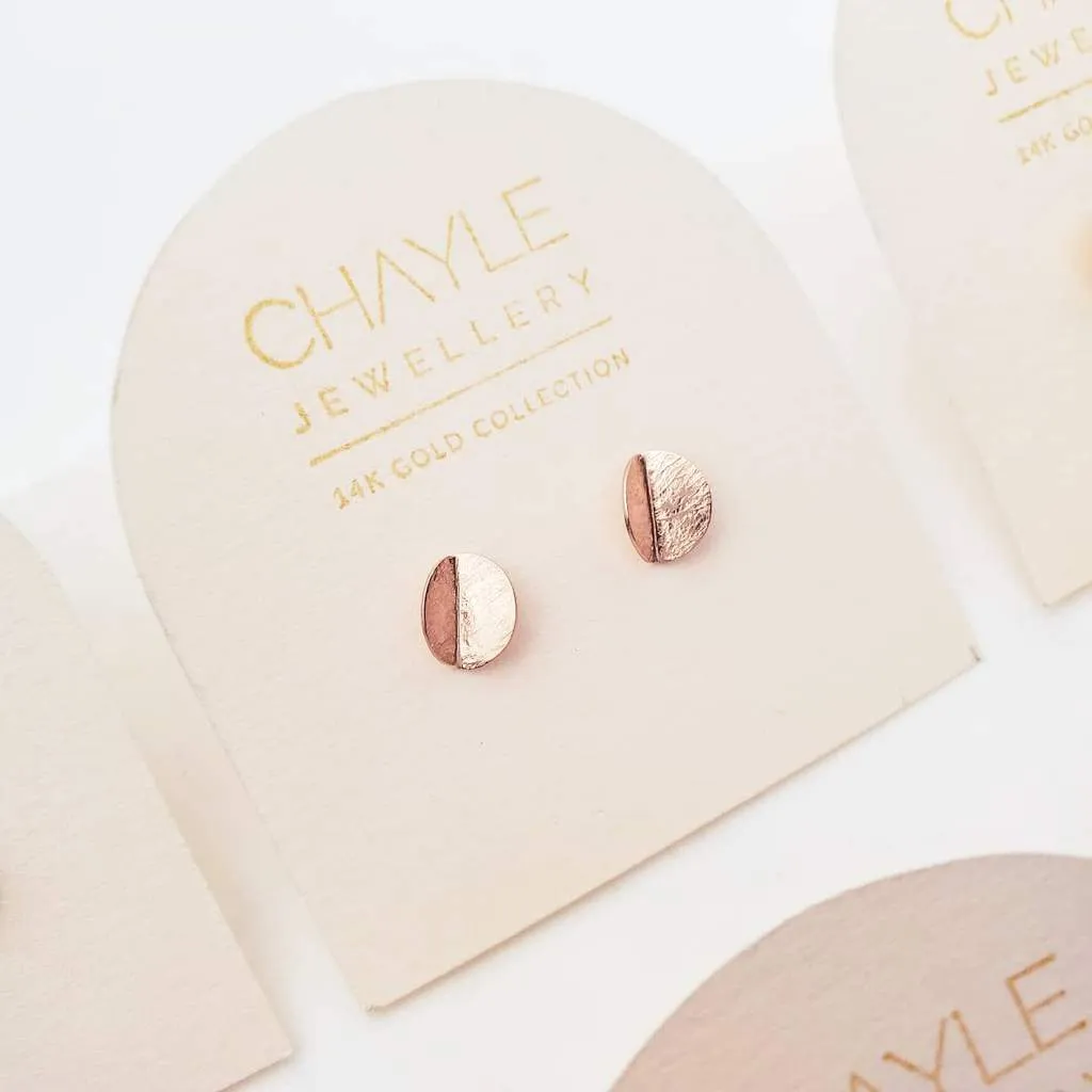 Eucalyptus Mini Studs 14k Gold