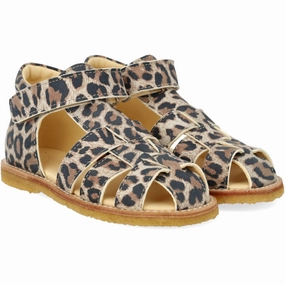 Everyday shoes Angulus Leopard suede Beginner Sandal Med Velcro Closure Canvas shoes