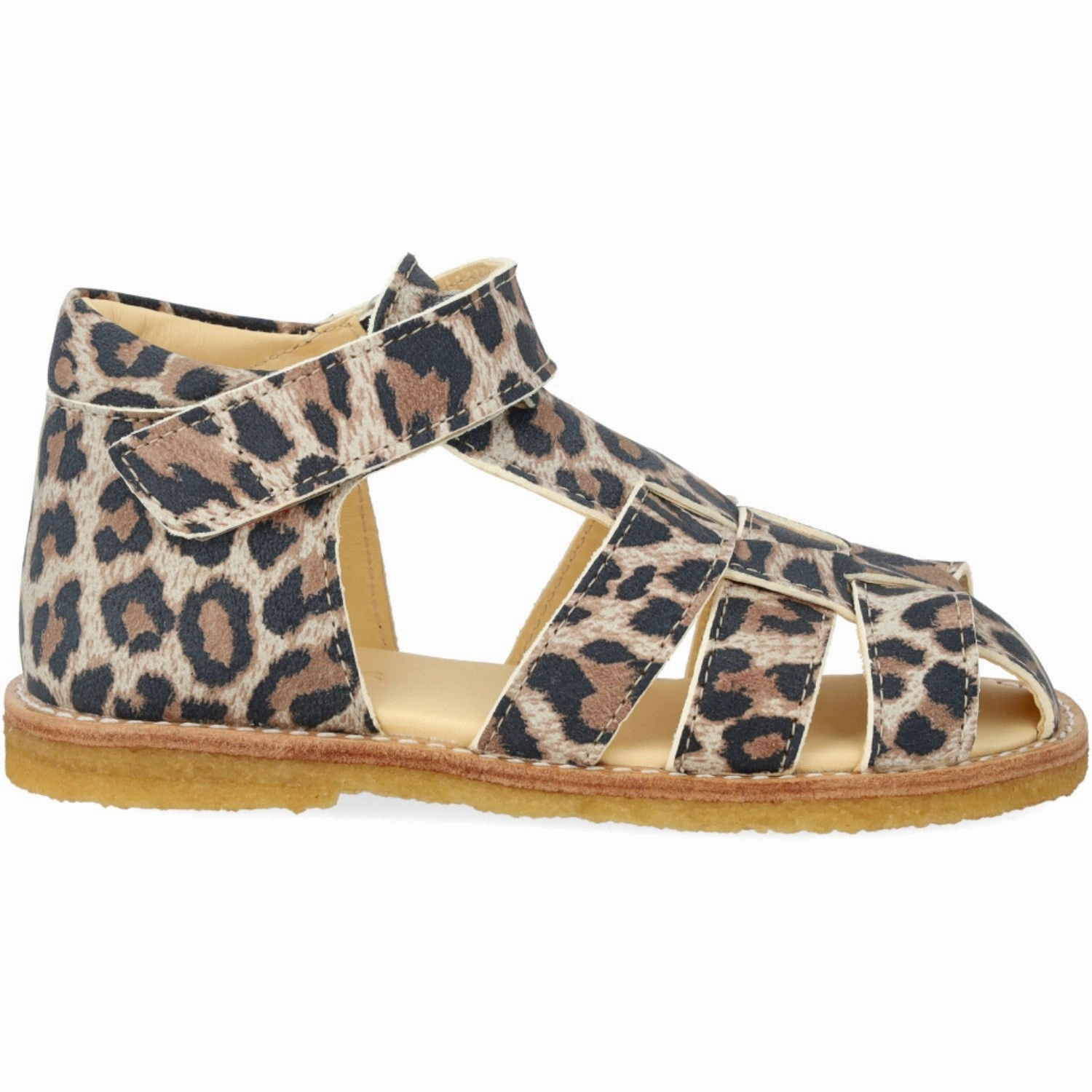Everyday shoes Angulus Leopard suede Beginner Sandal Med Velcro Closure