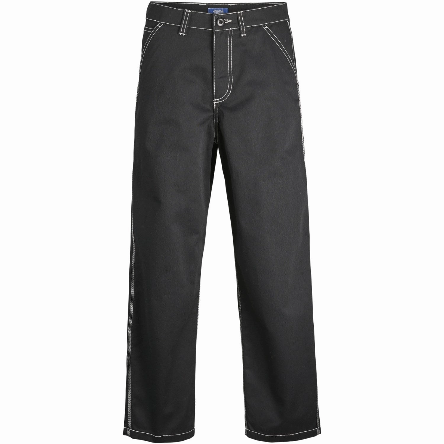 Excellence Jack & Jones Junior Black Stalex Contrast Worker Pants Trailblazer