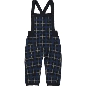 Exclusive FUB Dark Navy Baby Checked Overalls Distinctive