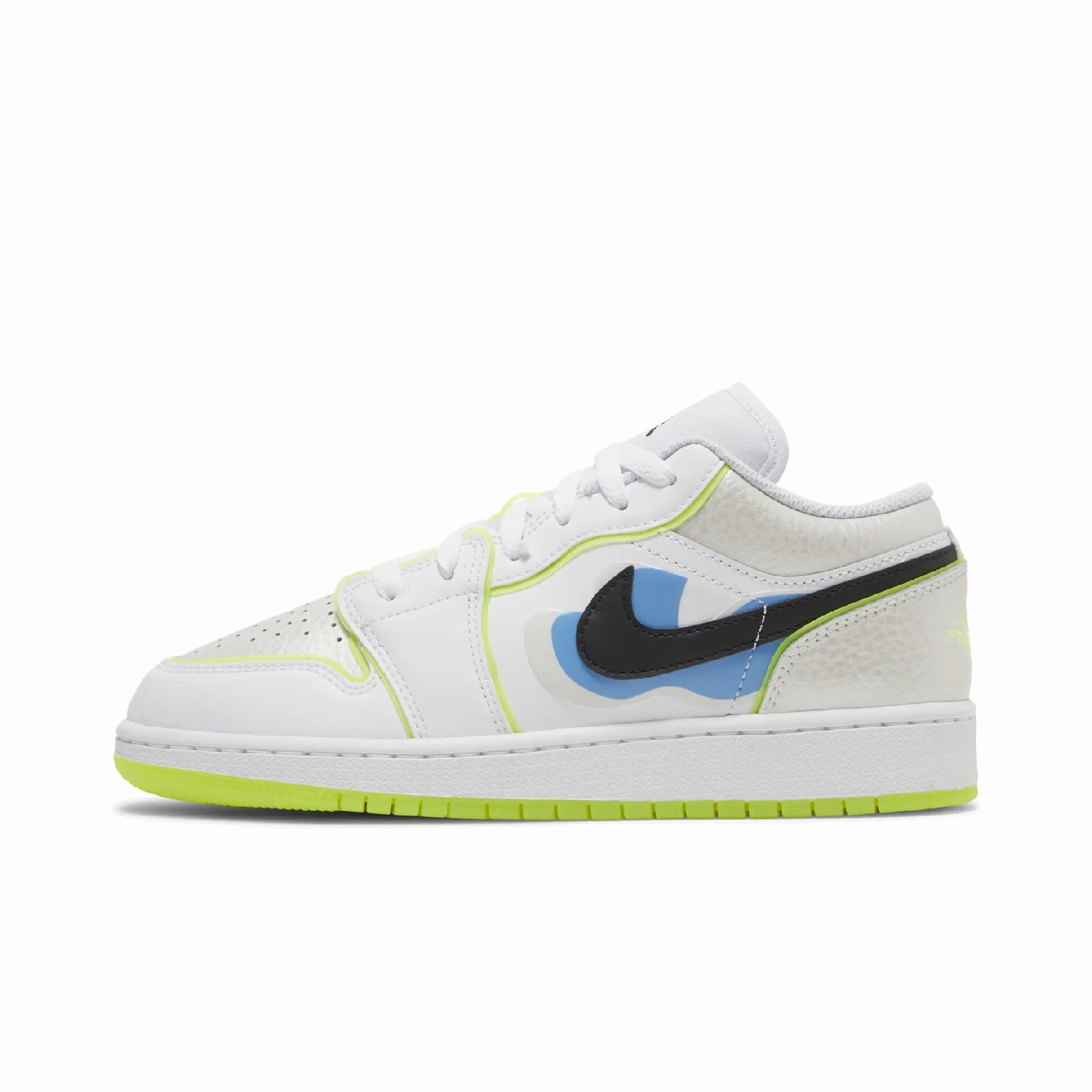 Exclusive fabrics Jordan 1 Low Warped Swoosh (GS) Luxury textiles