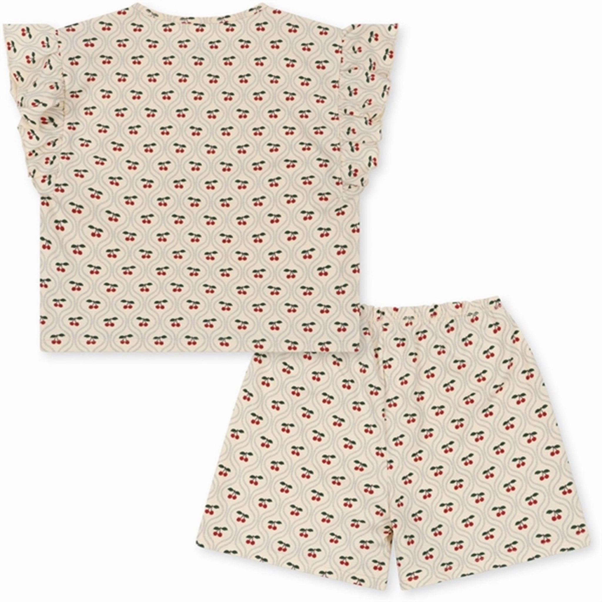 Exclusive Konges Sljd Cherry Motif 2-pack Lin Frill Set