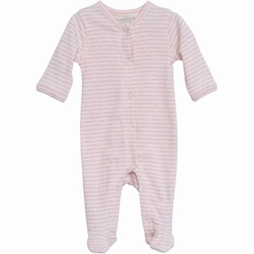 Exclusive Serendipity Rosebud/Offwhite Newborn Onesie w. Feet Artisanal
