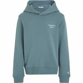 Exquisite Calvin Klein CKJ Stack Logo Hoodie Goblin Blue Excellence