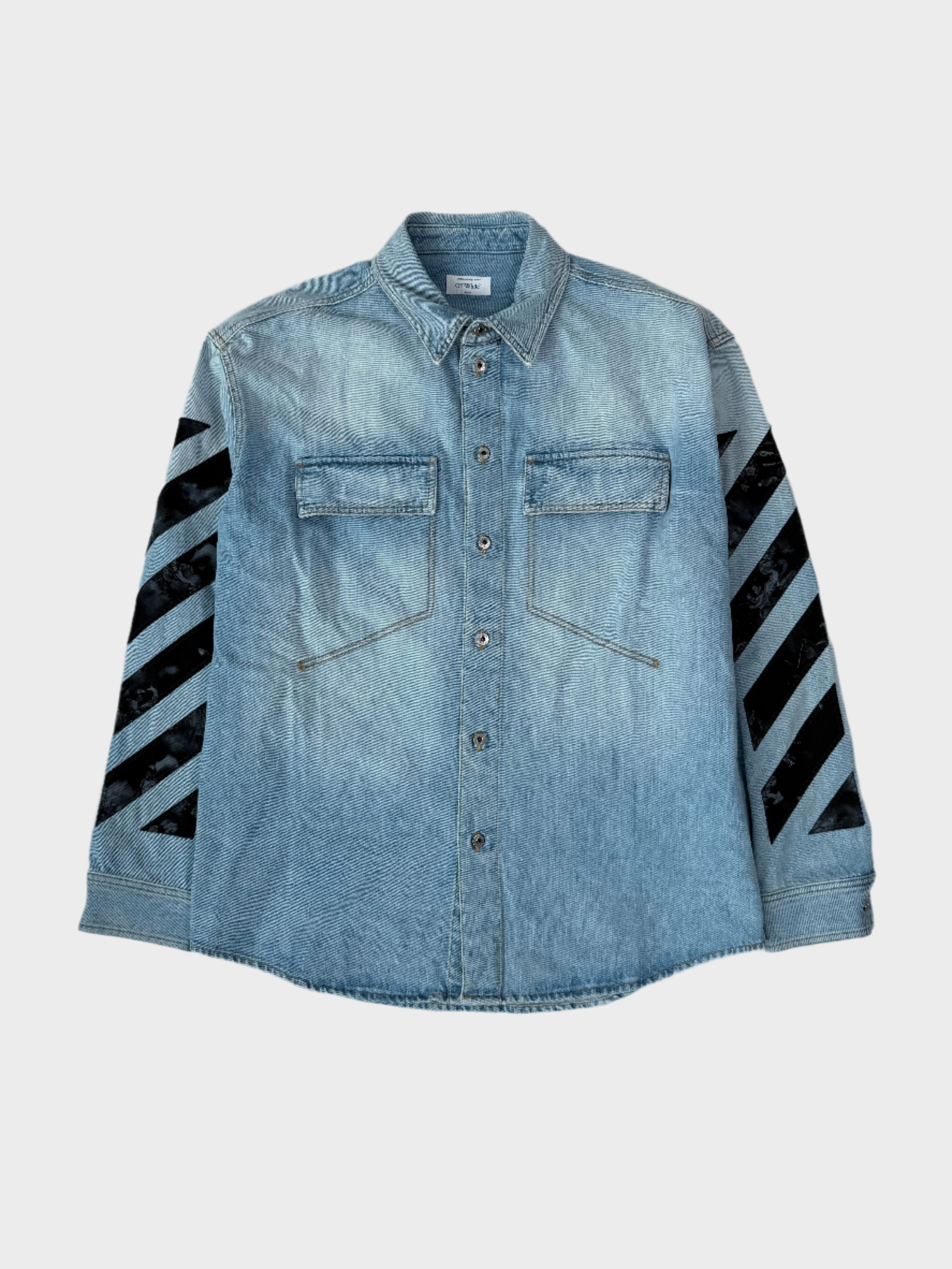 new arrival tops for ladies Giacca Di Jeans Navy Con Stampa Diagonale vialli new arrivals new collection