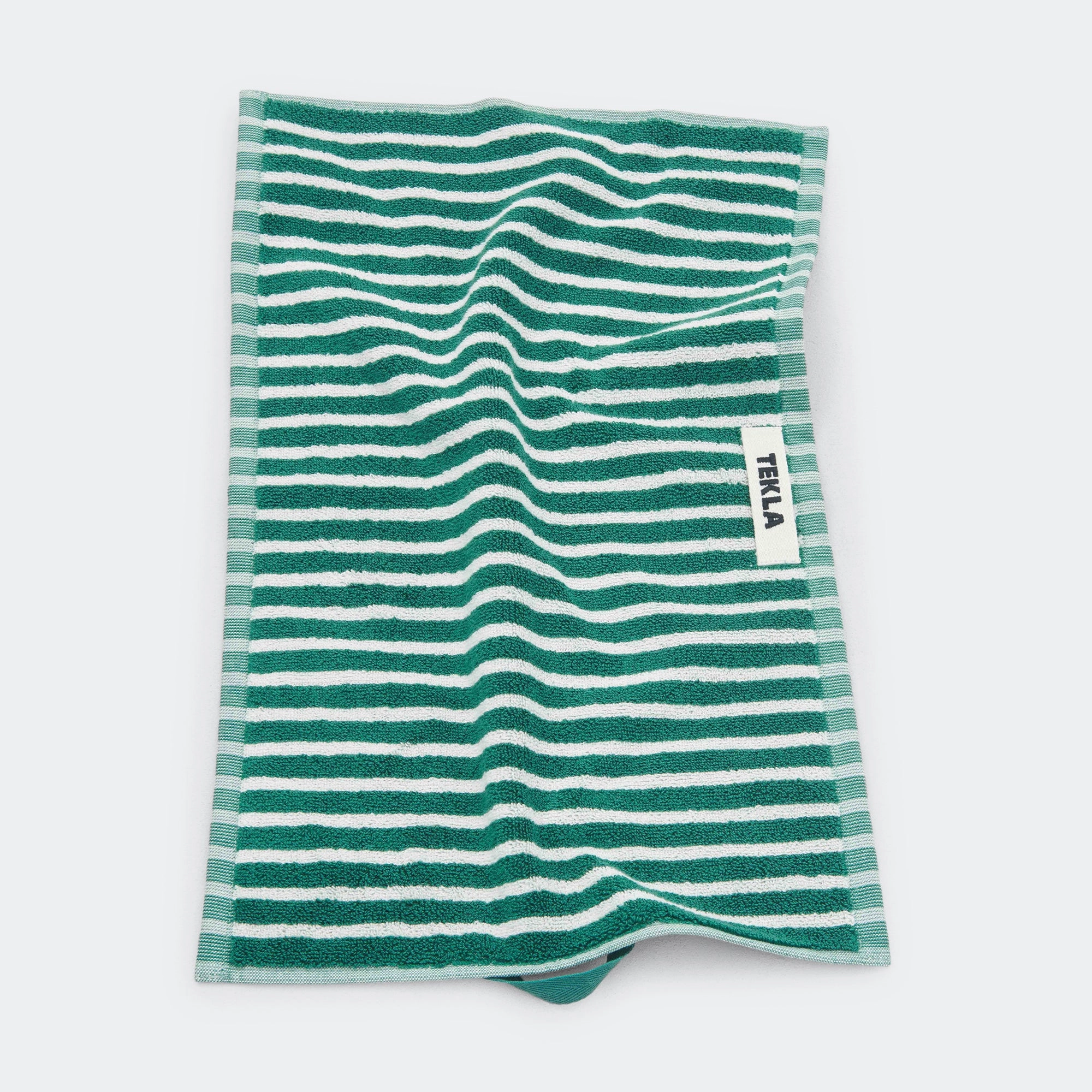 fabindia new arrivals kurtas Terry Towel - Teal Green Stripes