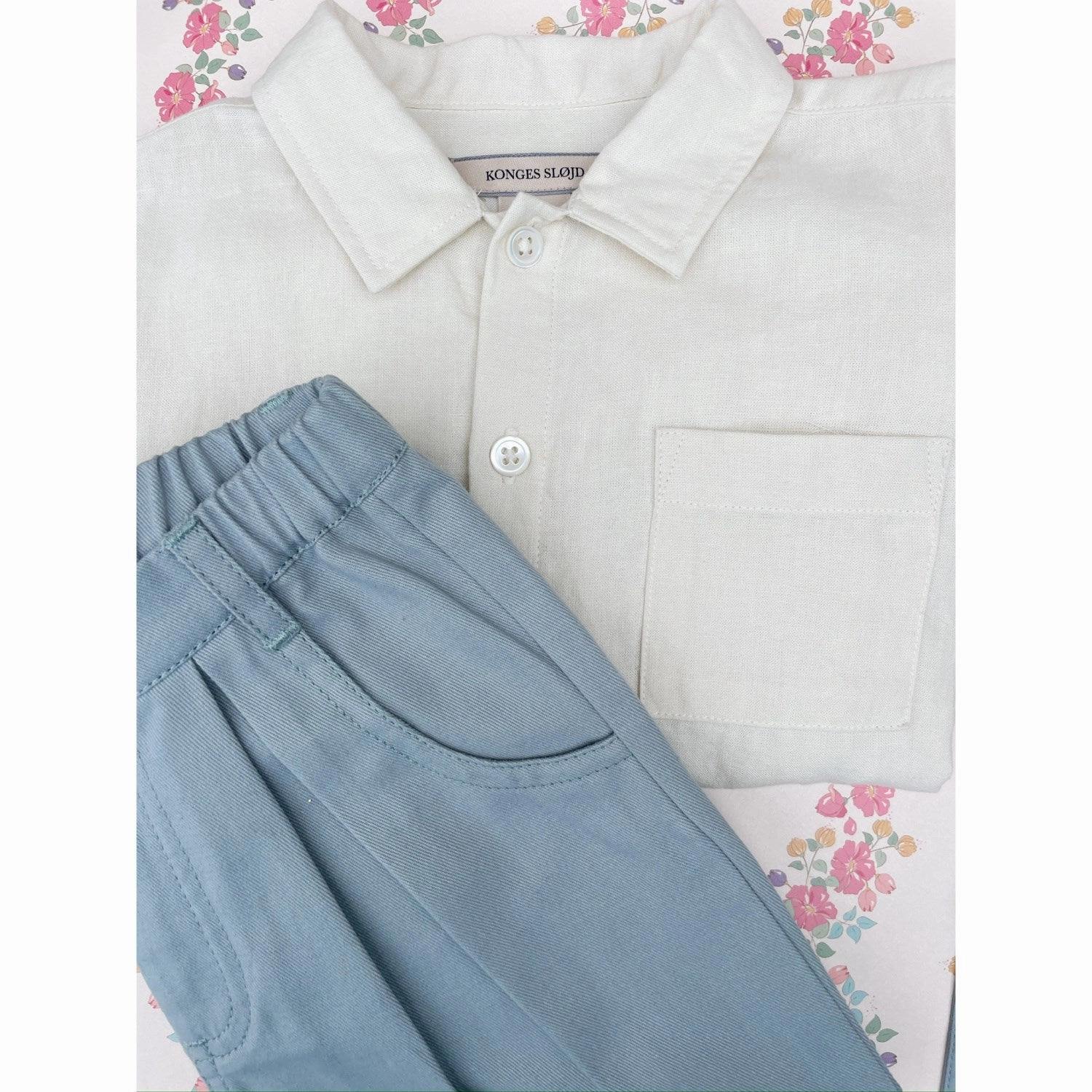 Fabric Konges Sljd Ashley Blue Celebration Frankie Pants GOTS