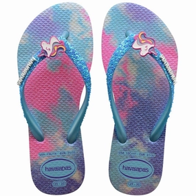 Fashion shoes Havaianas Kids Sandals Slim Glitter Trendy White/BlueWater Trendy shoes