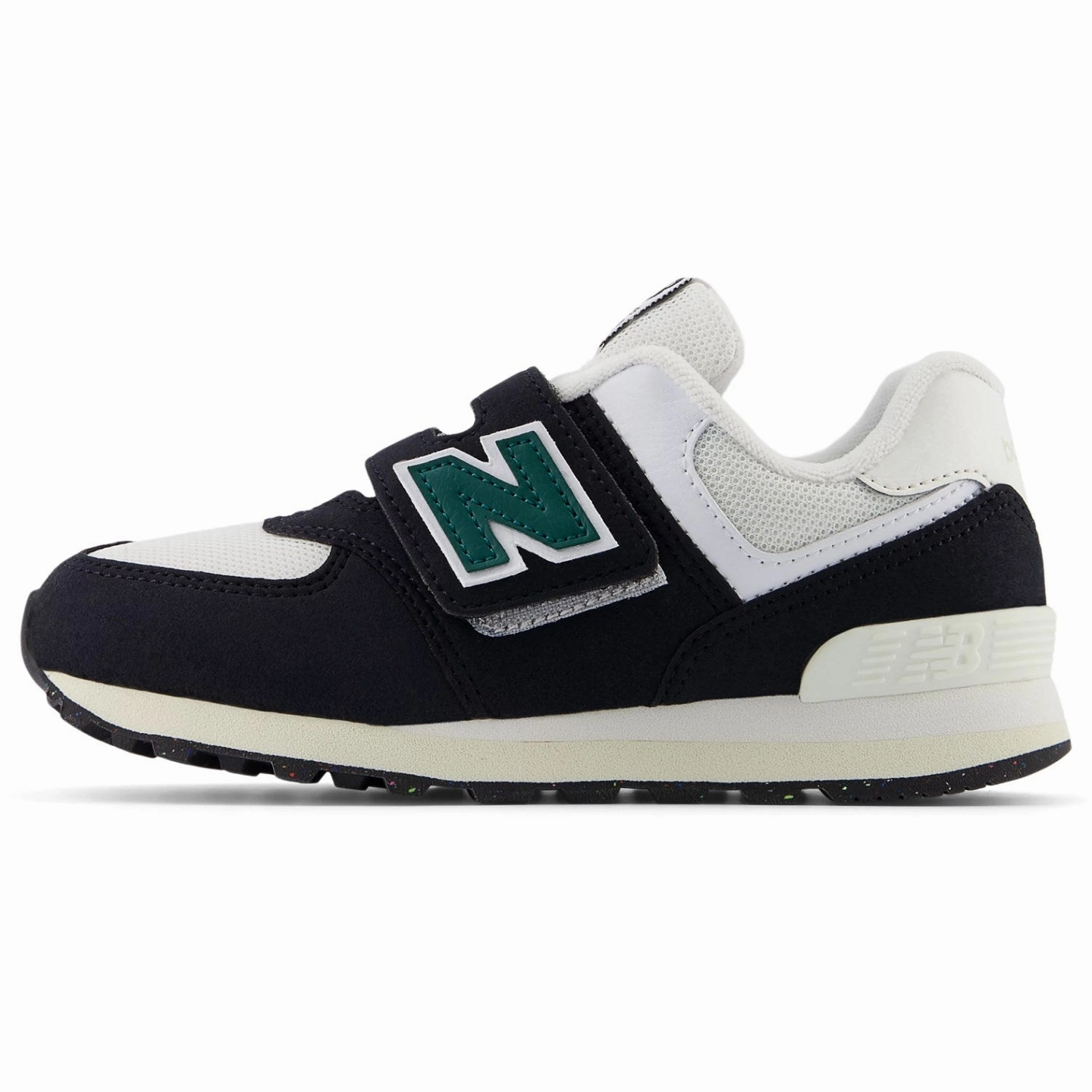 Fashion shoes New Balance Black 574 Kids Hook & Loop Sneakers