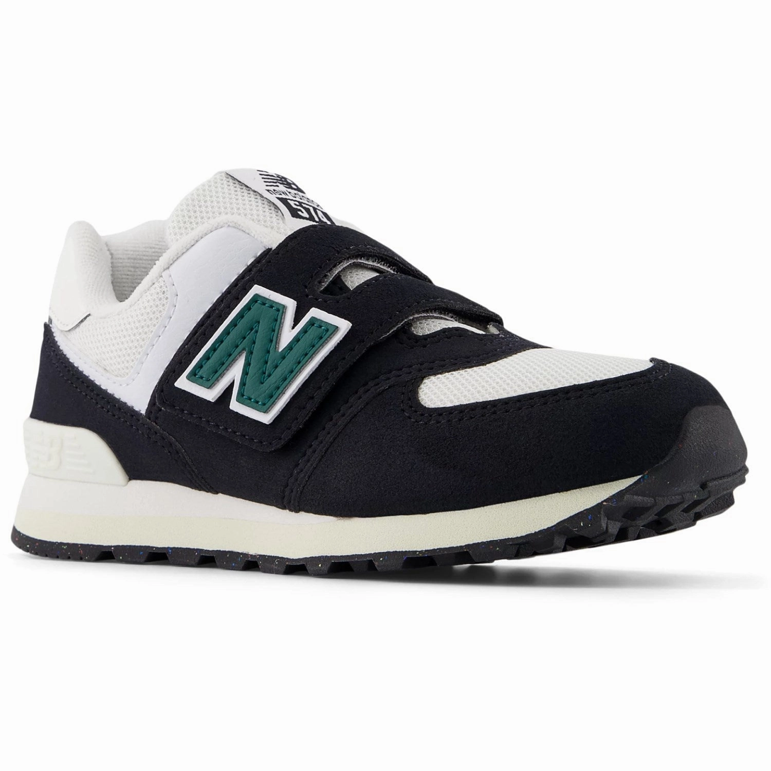 Fashion shoes New Balance Black 574 Kids Hook & Loop Sneakers Knee-high boots