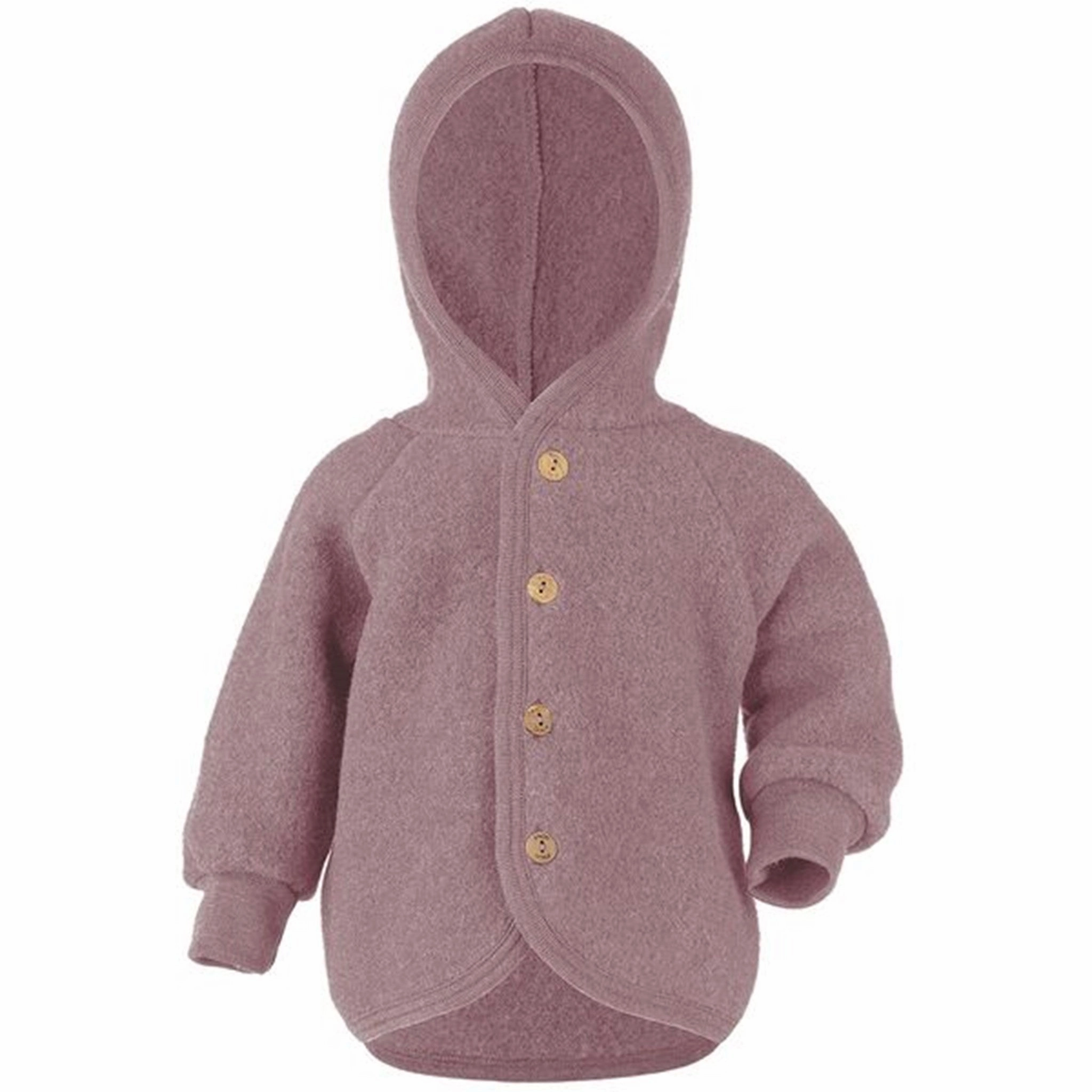 Fashionable Engel Hooded Jacket with Wooden Buttons Rosewood Mlange Edgy