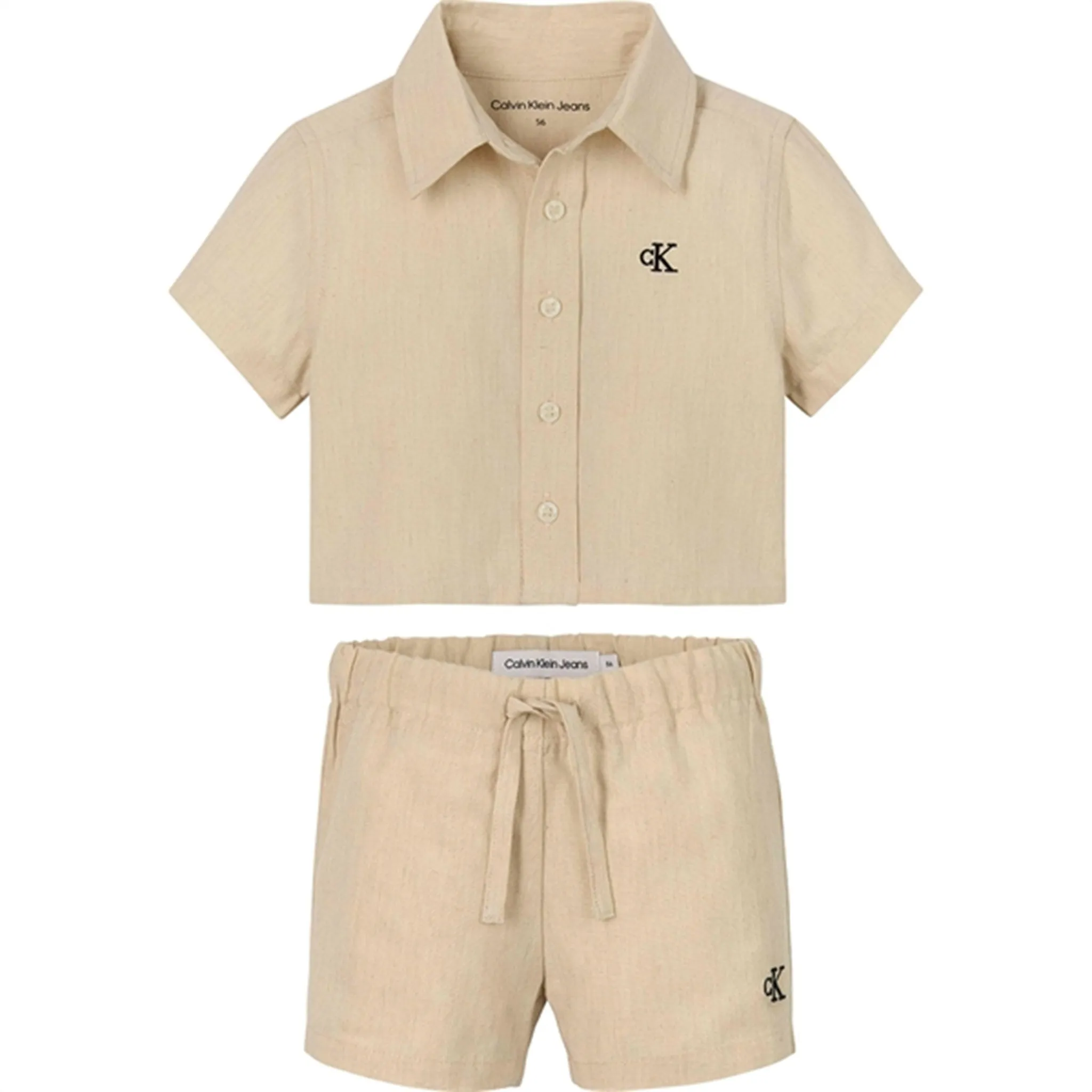 Elite Calvin Klein Shirt Shorts Set Vanilla Heather Lavish