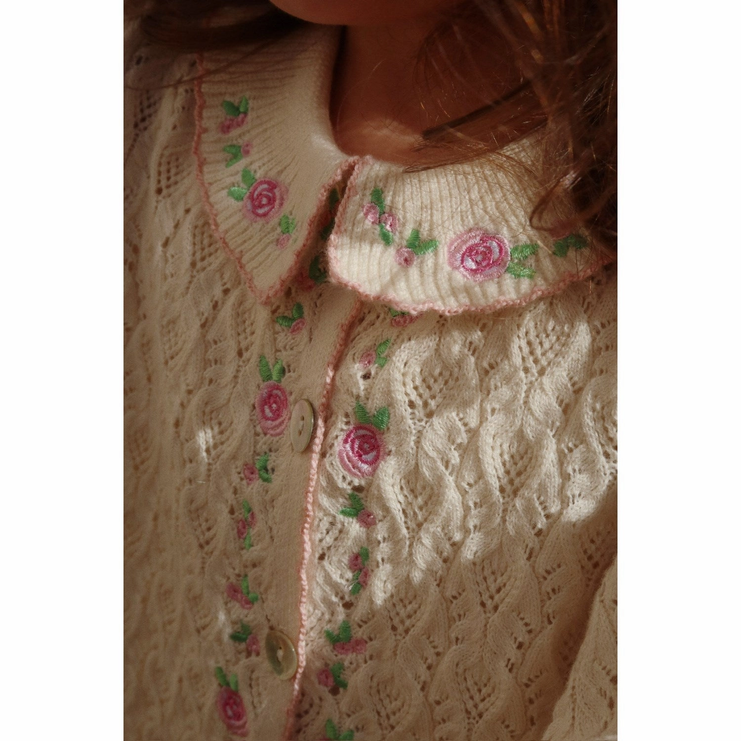 Finest Konges Sljd Cream Off White Rosier Cardigan
