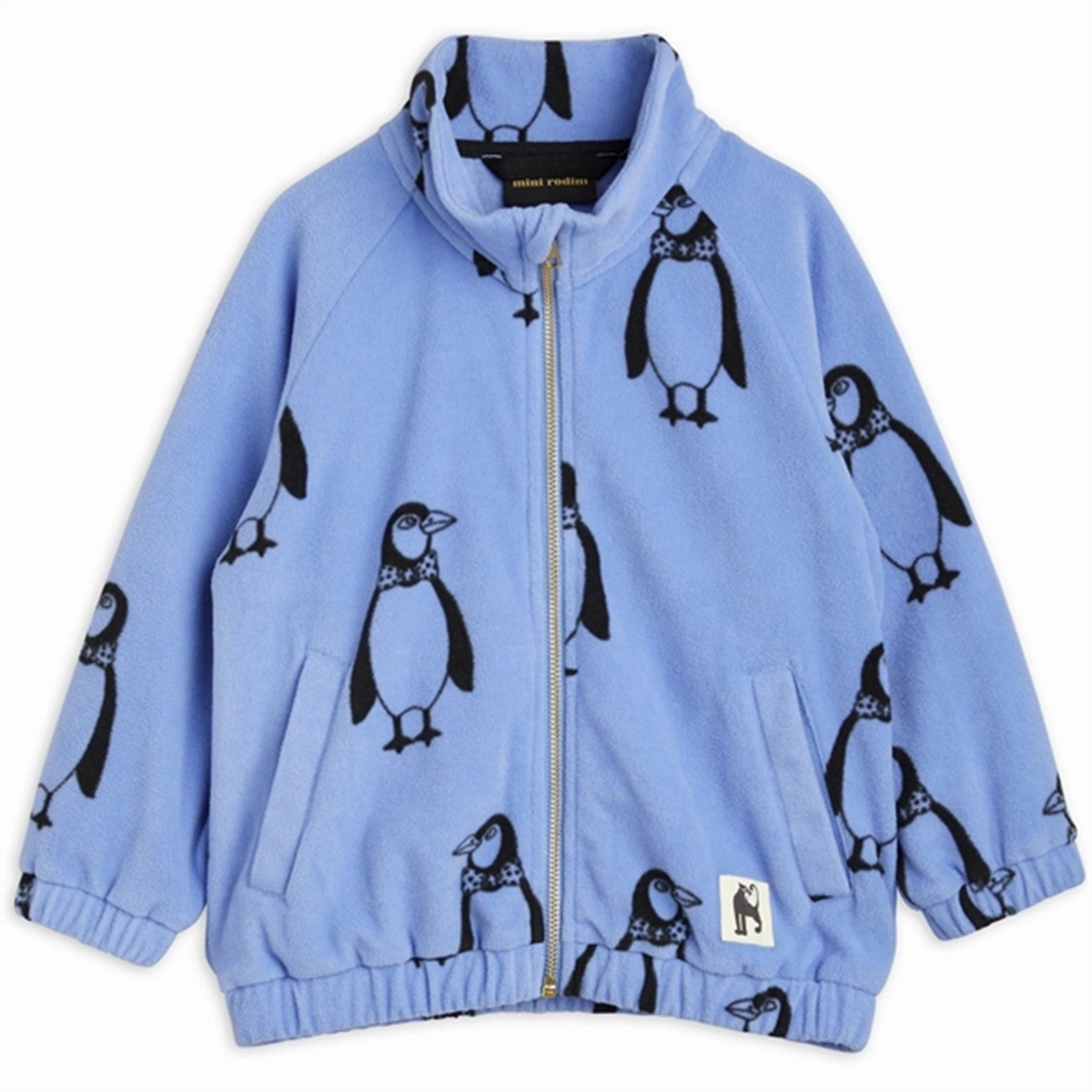 Finest Mini Rodini Penguin Fleece Jacket Blue Desirable