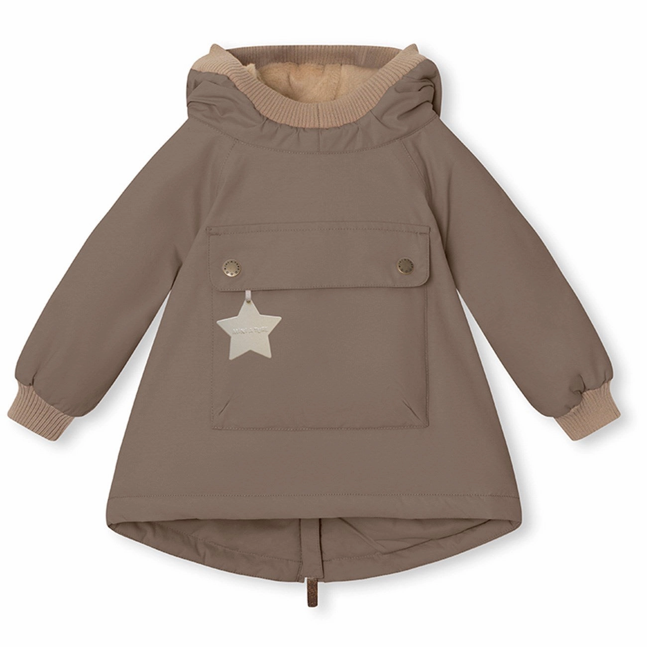 Fitted Mini A ture Morel grey Baby Wen Fleece anorak Fleece