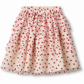 Fliink Sandshell/ Pompeian Red Tulle Heart Skirt Long-lasting Luxury