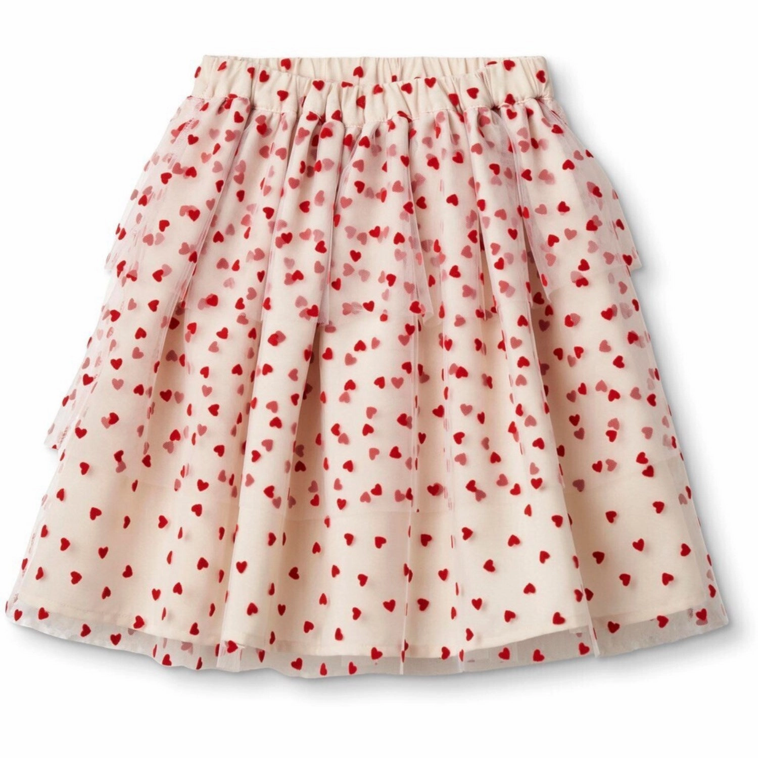Fliink Sandshell/ Pompeian Red Tulle Heart Skirt Long-lasting Luxury