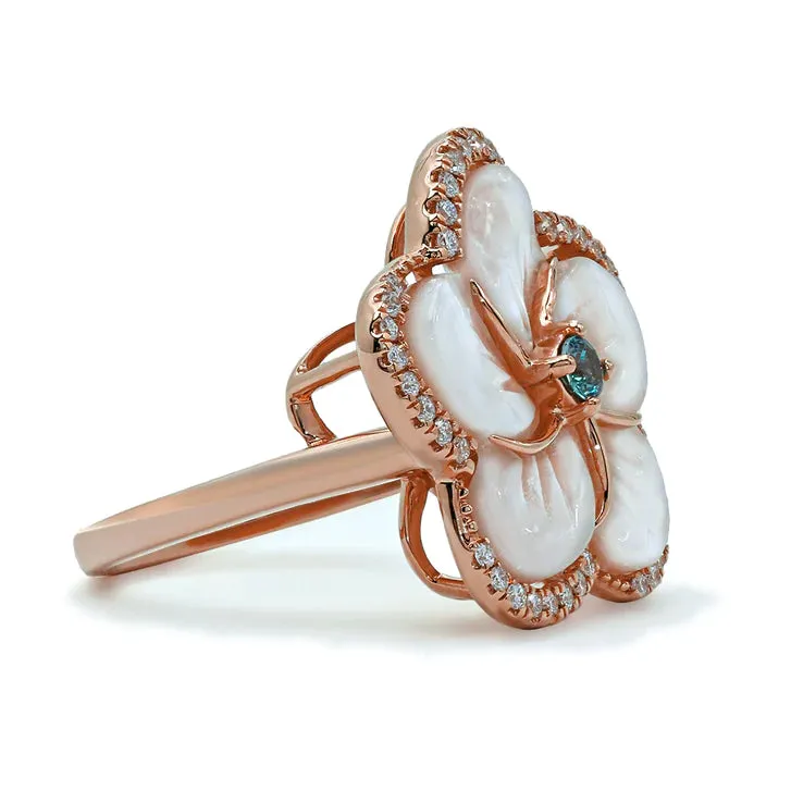 Flora Alexandrite and Mother of Pearl Ring