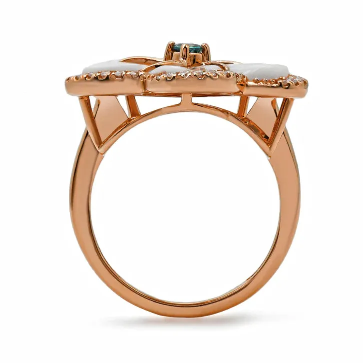 Flora Alexandrite and Mother of Pearl Ring